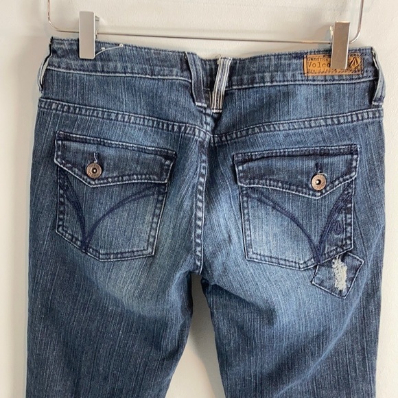 Volcom super skinny low rise distressed patch jeans 9 - Picture 8 of 14